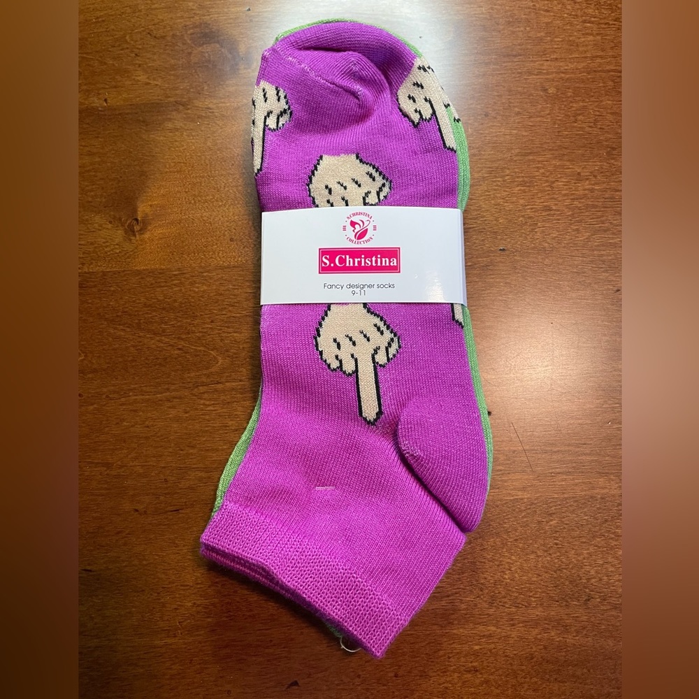 Socks. Women’s Middle Finger Print Socks. New in package.